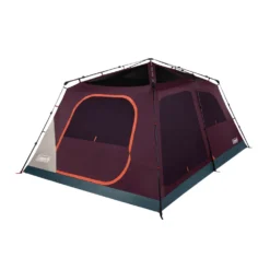 Coleman Skylodge™ 12-Person Instant Camping Tent, Blackberry -Northcamp Supply Store 12P CbnInstntIntrnlScrnRm BB 1 FrontAngleRight FlyOff WindowsUp