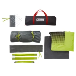 Coleman 4-Person Dark Room Sundome Tent 12 Coleman 4-Person Dark Room Sundome Tent -Northcamp Supply Store 2000032253 coleman dark room tent 4p unassembled green turquoise high angle 1