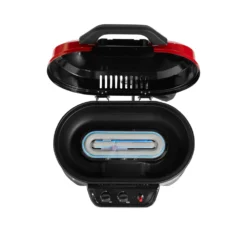 Coleman RoadTrip® 225 Portable Tabletop Propane Grill -Northcamp Supply Store 2000033047 225 Table Top Coleman Red Detail Grill Open Burner System Flames20copy