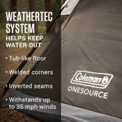 Coleman OneSource™ Rechargeable 4-Person Camping Dome Tent With Airflow System & LED Lighting -Northcamp Supply Store 2000035457 OneSource ATF 6 1