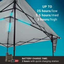 Coleman OneSource™ 10 X 10 Canopy Shelter With LED Lighting & Rechargeable Battery -Northcamp Supply Store 2000035460 OneSource ATF 4 1