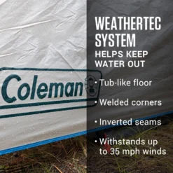Coleman 4-Person Cabin Tent With Screened Porch, Evergreen -Northcamp Supply Store 2000035607 Congaree ATF 3 1 2