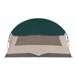 Coleman 4-Person Cabin Tent With Screened Porch, Evergreen -Northcamp Supply Store 2000035608 Coleman 2020 US FlyOn StraightOn Back WindowClosed RET