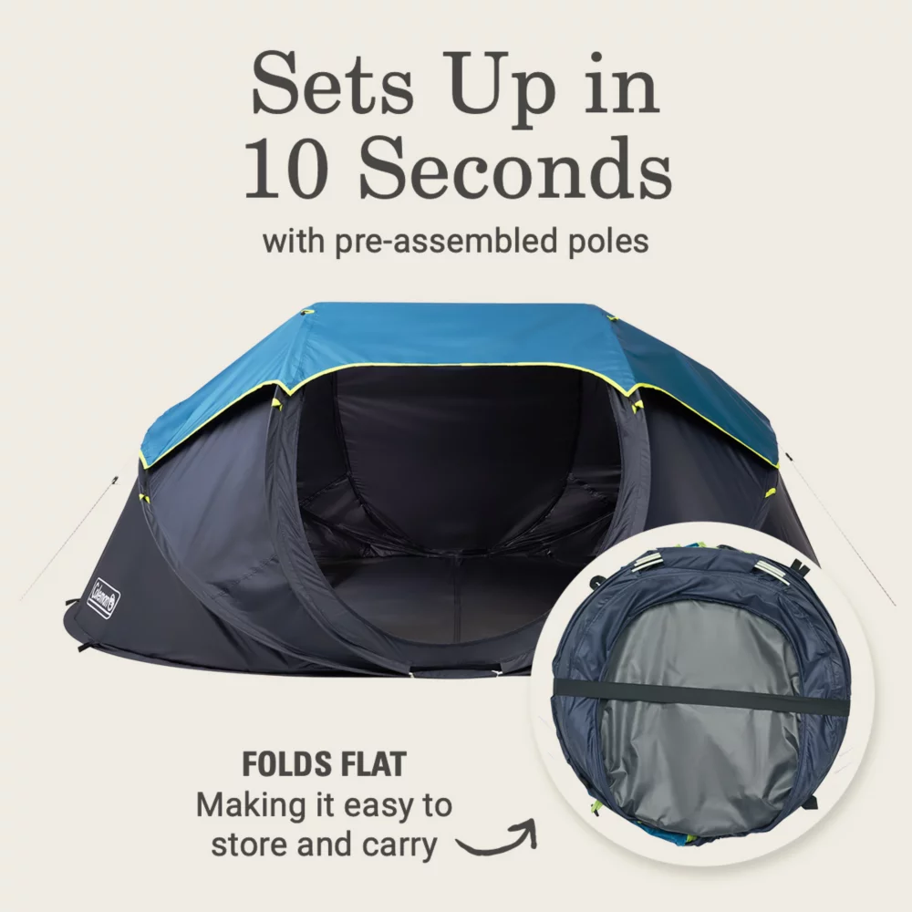 Coleman 4-Person Camp Burst™ Pop-Up Tent With Dark Room™ Technology 2 Coleman 4-Person Camp Burst™ Pop-Up Tent With Dark Room™ Technology - Image 2
