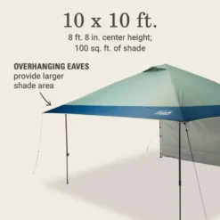 Coleman OASIS™ 10 X 10 Canopy With Sun Wall -Northcamp Supply Store 2156418 OasisLite10x10CanopySunWallMoss ATF6