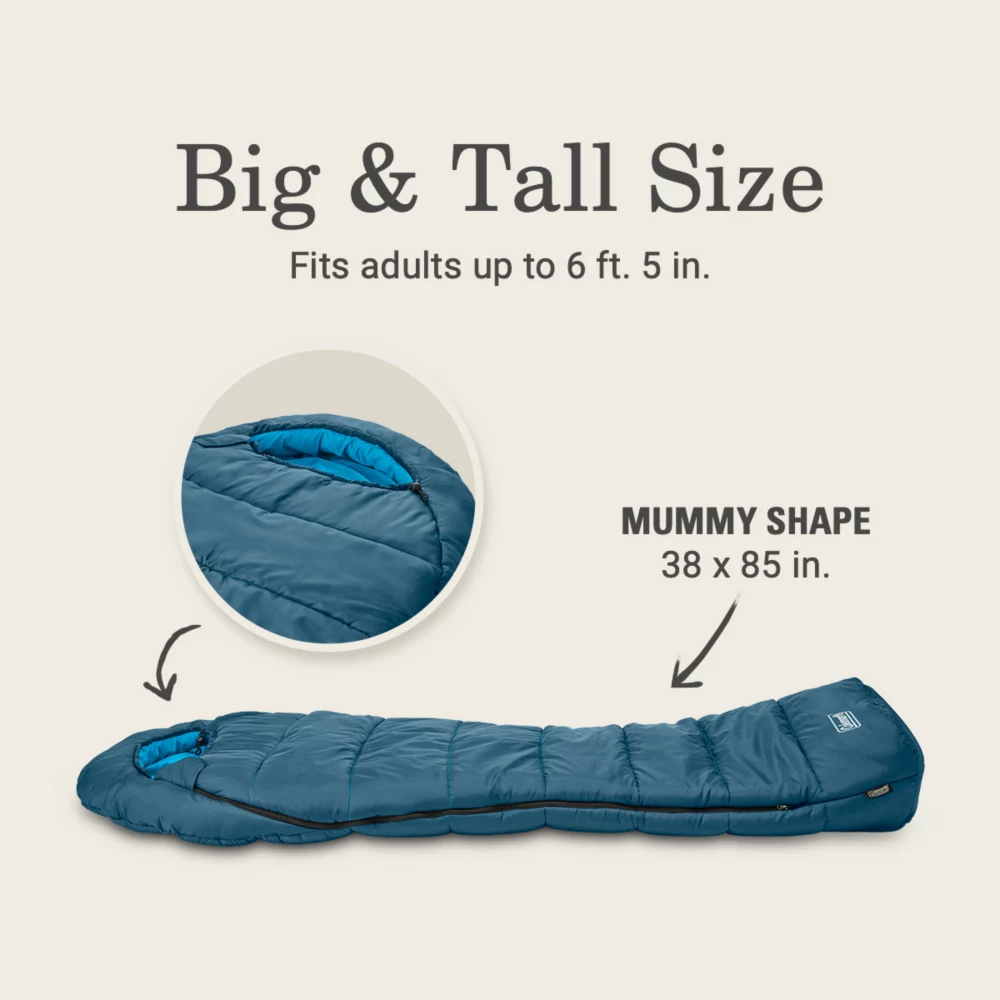 Coleman Tidelands™ 30° Big & Tall Mummy Sleeping Bag 5 Coleman Tidelands™ 30° Big & Tall Mummy Sleeping Bag - Image 5
