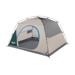 Coleman Skydome™ 6-Person Camping Tent With Full-Fly Vestibule, Evergreen -Northcamp Supply Store 6P DmVstblFllFly Evrgrn 3 FrontAngle FlyOff DoorOpen