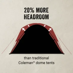 Coleman Skydome™ 4-Person Camping Tent With Screen Room, Rock Grey -Northcamp Supply Store Coleman 2000037520 Skydome Screenroom4P ATF5