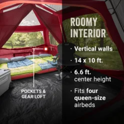 Coleman Skylodge™ 10-Person Instant Camping Tent, Blackberry -Northcamp Supply Store Coleman 2000037543 Skylodge Instant 10P Blackberry ATF5