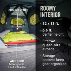 Coleman Skylodge™ 10-Person Instant Camping Tent With Screen Room, Blue Nights -Northcamp Supply Store Coleman 2000037545 Skylodge Instant ScreenRoom 10P ATF5