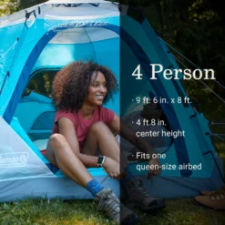 Coleman® Camp Burst™ 4-Person Camping Tent -Northcamp Supply Store Coleman CampBurstTents 4P ScubaBlue ATF6