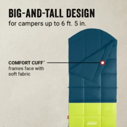 Coleman Kompact™ 40°F Big & Tall Contour Sleeping Bag -Northcamp Supply Store Coleman SleepingBagContour40D Space ATF4