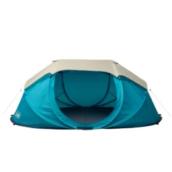 Coleman 4-Person Camp Burst™ Pop-Up Tent -Northcamp Supply Store PopUpTent 4P ScubaBlue StraightOn Fly On 0003 v2